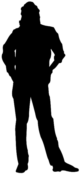 Man in silhouette vinyl sticker. Customize on line. People 069-0506